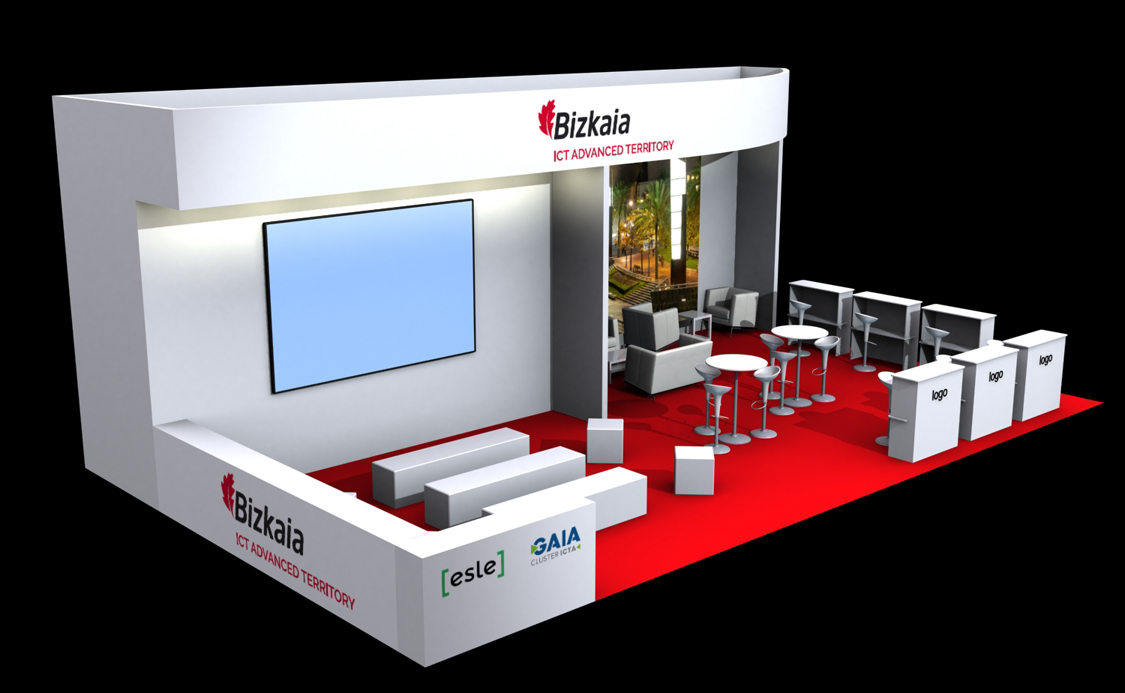 Montaje del stand previsto para la misión comercial en Hannover Messe