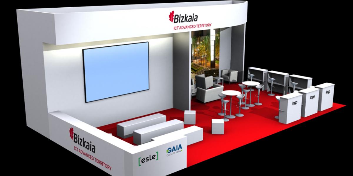 Montaje del stand previsto para la misión comercial en Hannover Messe